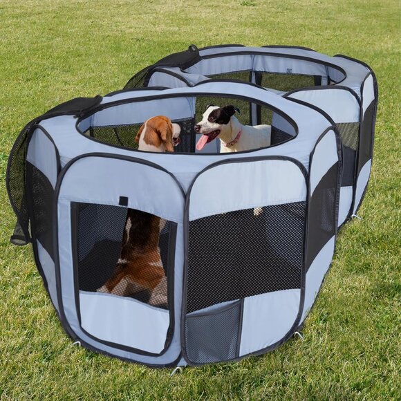 Foldable Indoor Outdoor Pop Up Playpen for Dogs & Cats - Easy Setup & Transport - Picture 1 of 9